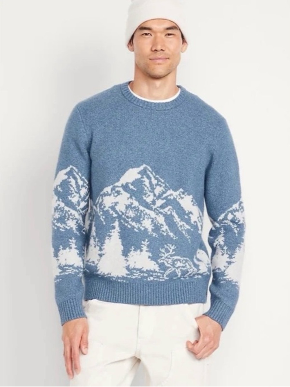 NWT Old Navy So-Soft Crew-Neck Sweater Blue Mountains Men's Winter Size Small